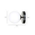 Applique Struer noire et dorée avec 1 ampoule en verre blanc E14