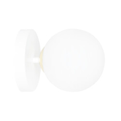 Struer white and gold wall lamp with 1 white glass bulb E14