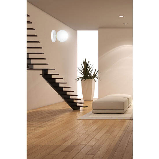 Struer white and gold wall lamp with 1 white glass bulb E14