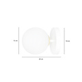 Struer white and gold wall lamp with 1 white glass bulb E14