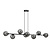 Emibig Emibig Herlev zwarte lange hanglamp met 8 zwart gerookte bollen E14
