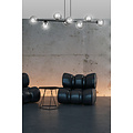 Herlev black long hanging lamp with 8 black smoked bulbs E14