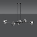Emibig Emibig Herlev black medium hanging lamp with 6 black smoked bulbs E14 - Ideal lighting for modern interiors
