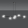 Herlev black medium hanging lamp with 6 black smoked bulbs E14