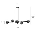 Emibig Emibig Lampe suspendue noire moyenne Herlev avec 6 ampoules noires fumées E14 - Éclairage idéal pour les intérieurs modernes