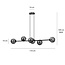 Emibig Emibig Lampe suspendue noire moyenne Herlev avec 6 ampoules noires fumées E14 - Éclairage idéal pour les intérieurs modernes
