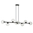 Emibig Emibig Lampe suspendue design noir élégant Herlev avec 8 boules en verre transparent E14 - Idéale pour créer une ambiance élégante dans votre intérieur