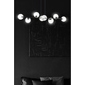 Herlev elegante zwarte design hanglamp met 8 transparante glazen bollen E14