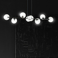 Herlev elegante zwarte design hanglamp met 8 transparante glazen bollen E14