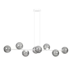 Emibig Herlev white medium hanging lamp with 8 black smoked bulbs E14