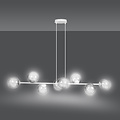 Herlev white medium hanging lamp with 8 black smoked bulbs E14