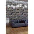 Herlev white medium hanging lamp with 8 black smoked bulbs E14