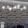 Emibig Emibig Lámpara colgante blanca mediana Herlev con 8 bombillas negras ahumadas E14 - Iluminación perfecta para cualquier espacio