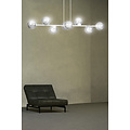 Herlev witte medium hanglamp met 8 zwart gerookte bollen E14