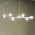 Herlev white medium hanging lamp with 8 black smoked bulbs E14