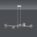 Herlev elegant white design hanging lamp with 6 transparent glass balls E14