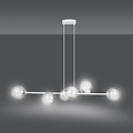 Herlev elegant white design hanging lamp with 6 transparent glass balls E14