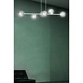 Herlev elegant white design hanging lamp with 6 transparent glass balls E14