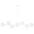 Herlev elegante witte design hanglamp met 8 transparante glazen bollen E14