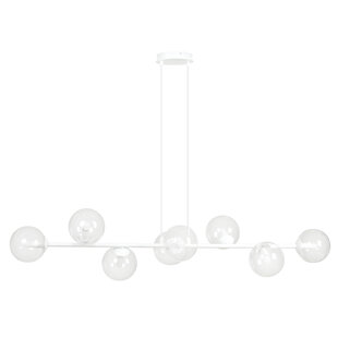 Herlev elegant white design hanging lamp with 8 transparent glass bulbs E14