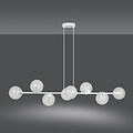 Herlev elegante witte design hanglamp met 8 transparante glazen bollen E14