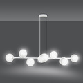Herlev elegante witte design hanglamp met 8 transparante glazen bollen E14