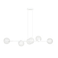 Suspension moyenne Herlev blanche 6 lampes E14 avec 6 boules de verre