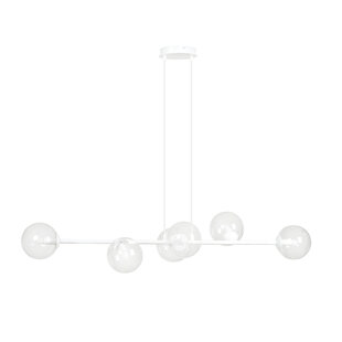 Emibig Herlev white 6 lamps E14 medium hanging lamp with 6 glass balls