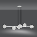Suspension moyenne Herlev blanche 6 lampes E14 avec 6 boules de verre