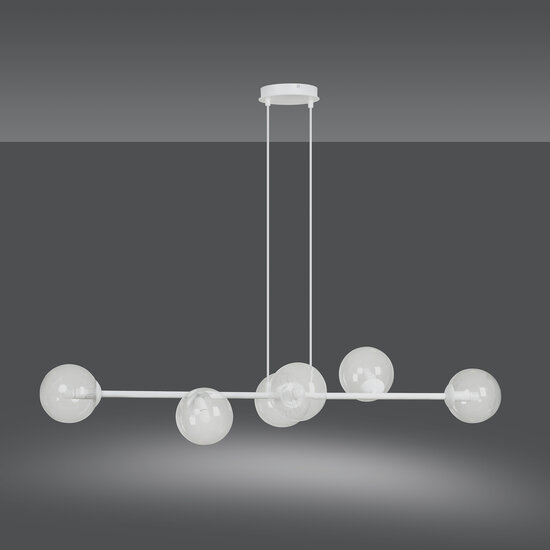 Emibig Emibig Herlev white 6 lamps E14 medium hanging lamp with 6 glass balls - Ideal for stylish lighting in your home