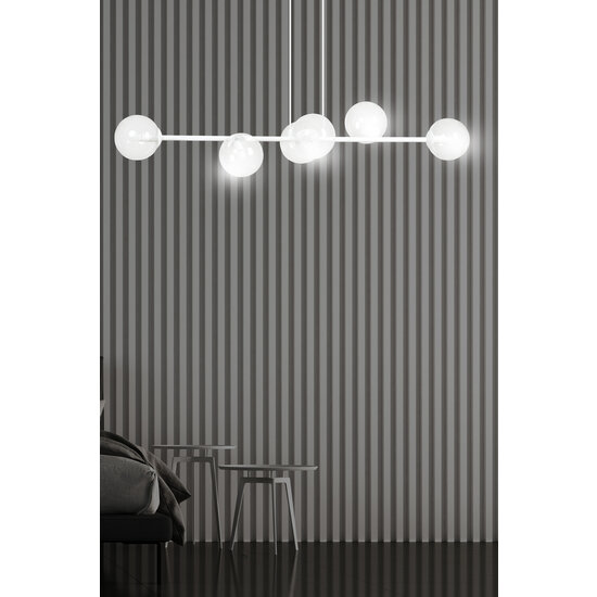 Emibig Emibig Herlev white 6 lamps E14 medium hanging lamp with 6 glass balls - Ideal for stylish lighting in your home