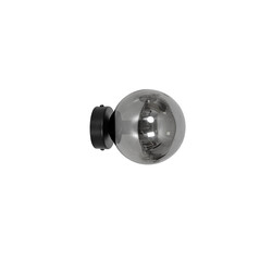 Stevns schwarze Wandlampenkugel aus Rauchglas 1x E14