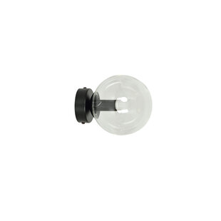 Stevns ball wall lamp black in transparent glass 1x E14