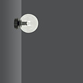 Stevns ball wall lamp black in transparent glass 1x E14