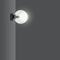 Stevns ball wall lamp black in transparent glass 1x E14