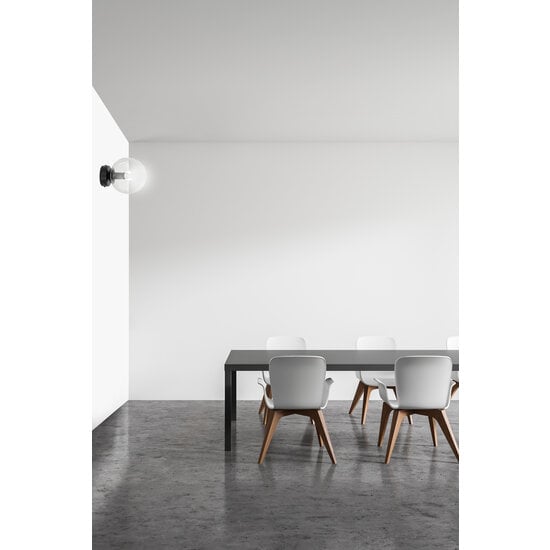 Emibig Stevns Kugelwandleuchte schwarz aus transparentem Glas 1x E14 - Ideal für eine gemütliche Atmosphäre