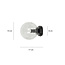 Stevns ball wall lamp black in transparent glass 1x E14