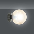 Emibig Emibig Stevns muurlamp met bol zwart in amber glas 1x E14 - Perfecte sfeerverlichting voor elke ruimte