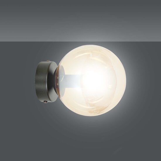 Emibig Emibig Lámpara de pared Stevns con bombilla negra en vidrio ámbar 1x E14 - Iluminación ambiental perfecta para cualquier espacio
