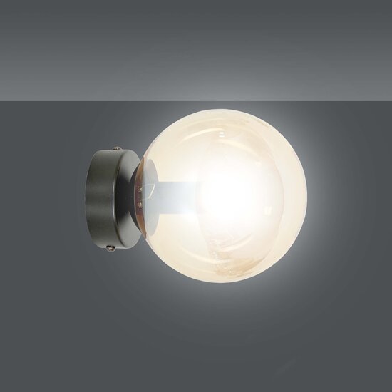 Emibig Emibig Stevns wall lamp with black bulb in amber glass 1x E14 - Perfect ambient lighting for any space