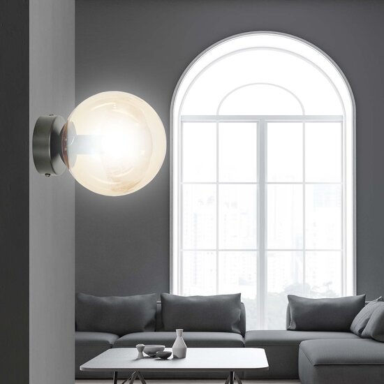 Emibig Emibig Stevns wall lamp with black bulb in amber glass 1x E14 - Perfect ambient lighting for any space