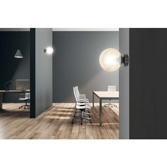 Lámpara de pared Stevns con bombilla negra en cristal ámbar 1x E14