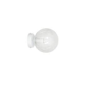 Stevns bol witte wandlamp in doorzichtig glas 1x E14