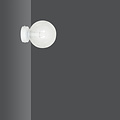 Stevns ball white wall lamp in transparent glass 1x E14