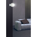 Stevns ball white wall lamp in transparent glass 1x E14