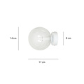 Stevns ball white wall lamp in transparent glass 1x E14