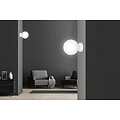 Stevns ball white wall lamp in transparent glass 1x E14