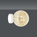 Stevns aplique blanco esfera cristal ámbar 1x E14