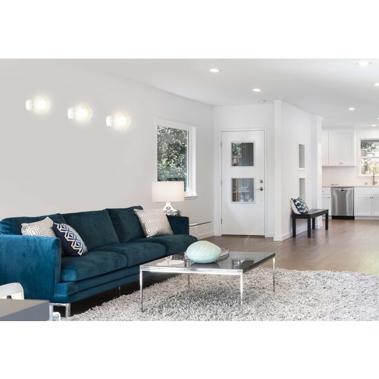 Stevns aplique blanco esfera cristal ámbar 1x E14