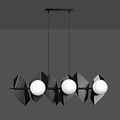 Assens hanging lamp black with 6 frosted glass bulbs 6x E14